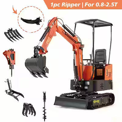 Forged steel ripper hook attachment for mini excavators and small diggers