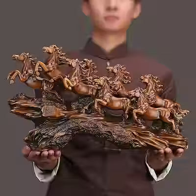 Resin horse sculpture - decorative home and office ornament