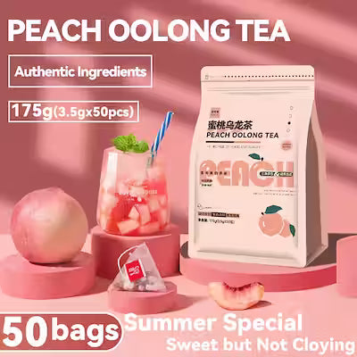 Peach Oolong Tea, 50 Triangle Tea Bags