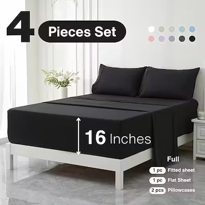 Extra deep pocket bed sheet set with cooling and breathable fabric