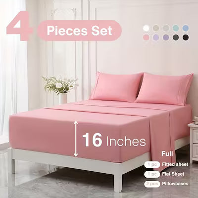 Extra deep pocket bed sheet set with cooling and breathable fabric