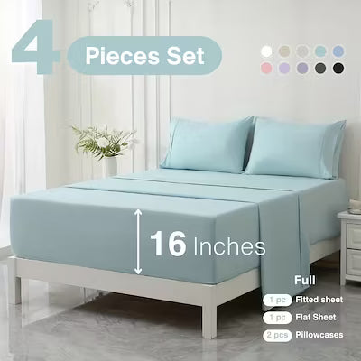 Extra deep pocket bed sheet set with cooling and breathable fabric