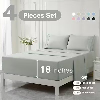 Extra deep pocket bed sheet set with cooling and breathable fabric - image 3