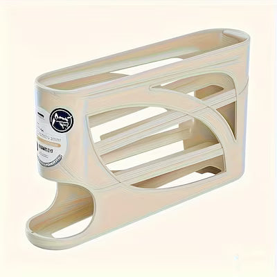 4‑Tier Rolling Egg Rack – Side‑Door Design, Holds Up to 30 Eggs, Glossy Finish with Handle