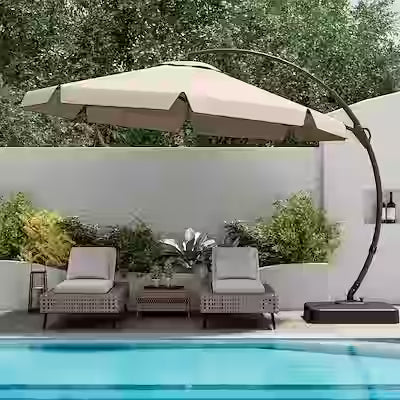 12ft cantilever patio umbrella with 360° rotation for shade