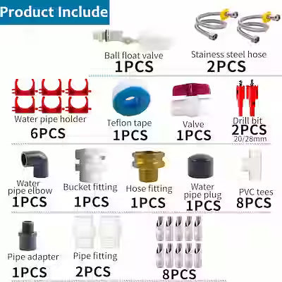 36-piece automatic pig waterer system with float valve and steel hose