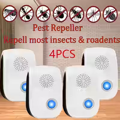 Ultrasonic Insect Repellent Pack – 4/6/8 Plug‑In Units for Cockroaches, Rodents, Ants, Mosquitoes and Spiders
