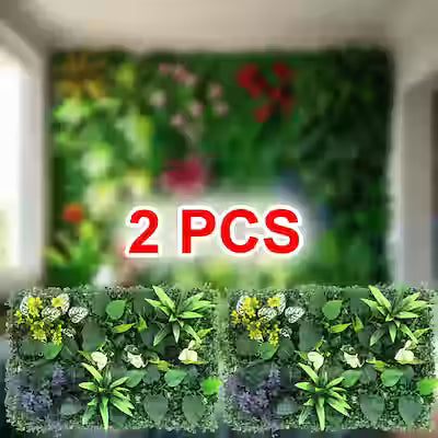 Large Artificial Plant Wall Panels - 5.5 Sq Ft Realistic Greenery Set for Indoor & Outdoor Decor