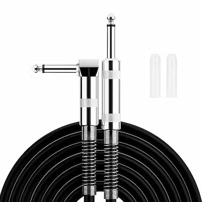 10‑Foot 1/4‑Inch Straight to Right‑Angle Guitar/Bass/Electric Mandolin Power Cable with Protective Case