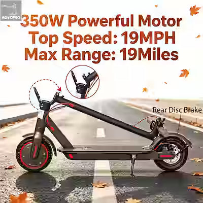 Foldable Adult Electric Scooter with 350W Motor, 8.5" Anti-Slip Solid Tires, Smart App and LCD Dashboard, 3 Adjustable Speeds, Dual Safe Brakes, LED Headlight and Taillight, Built-in Bell, Aluminum Alloy Frame, 265 lb Max Load