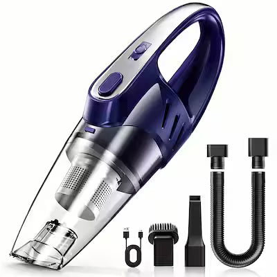6000pa handheld car vacuum with 2000mah battery and 5 attachments