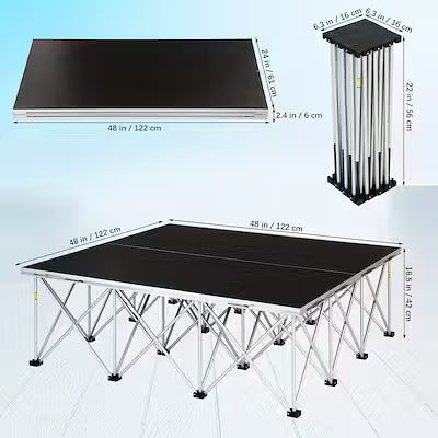 Folding DJ Stage Platform Set, 4x4 Feet, 700kg Capacity