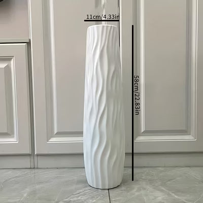 Large retro geometric plastic vase for home and office decor