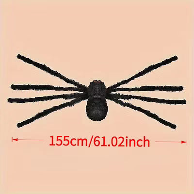 Oversized 155 cm (61 in) Giant Spider Decoration – Realistic Non‑Toxic Polyester Hanging Ornament