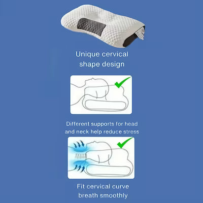Ergonomic cervical pillow set for side, back, and stomach sleepers