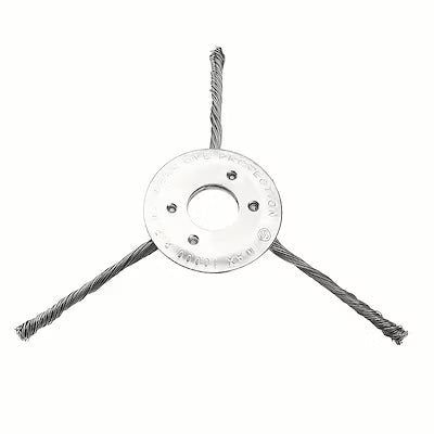Heavy-duty 9-inch wire brush cutter head for grass and weed removal