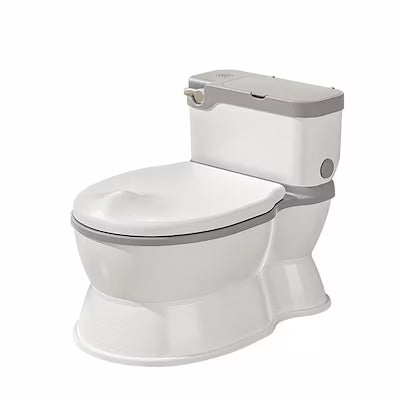 Realistic Flush Potty Training Toilet for Toddlers with Storage and Removable Seat