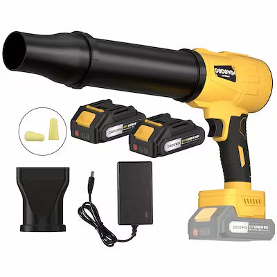 Cordless electric leaf blower with 21V battery for outdoor cleaning