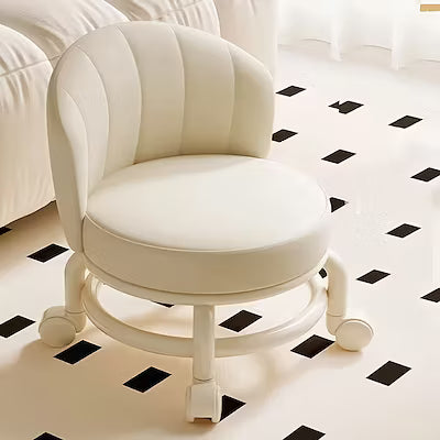 Ergonomic Rolling Shoe Change Stool with 360° Swivel Casters, Low Seating Height, Durable Frame