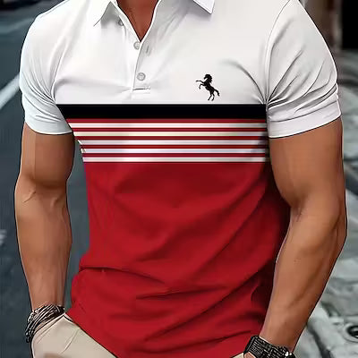Men's Digital Print Polo Shirt