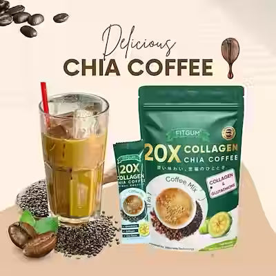 Collagen Chia Coffee Sachets – 10 Pack, 12 g Each, 11‑in‑1 Functional Coffee Blend