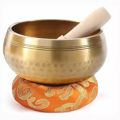 3.5-Inch Hand-Hammered Golden Meditation Sound Bowl