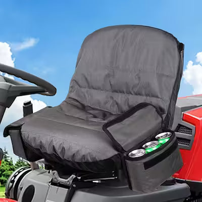 Breathable Mower Seat Cushion with Storage Pockets - Universal Fit for Riding Mowers and Tractors