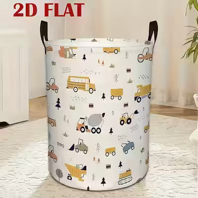 Large foldable polyester laundry hamper basket for rooms and dorms