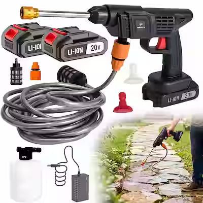 Cordless High-Pressure Water Gun with Rechargeable Battery and Extended Pipe