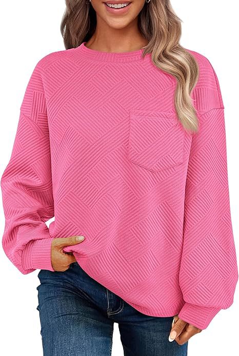 Cozy Drop-Shoulder Textured Long-Sleeve Sweater