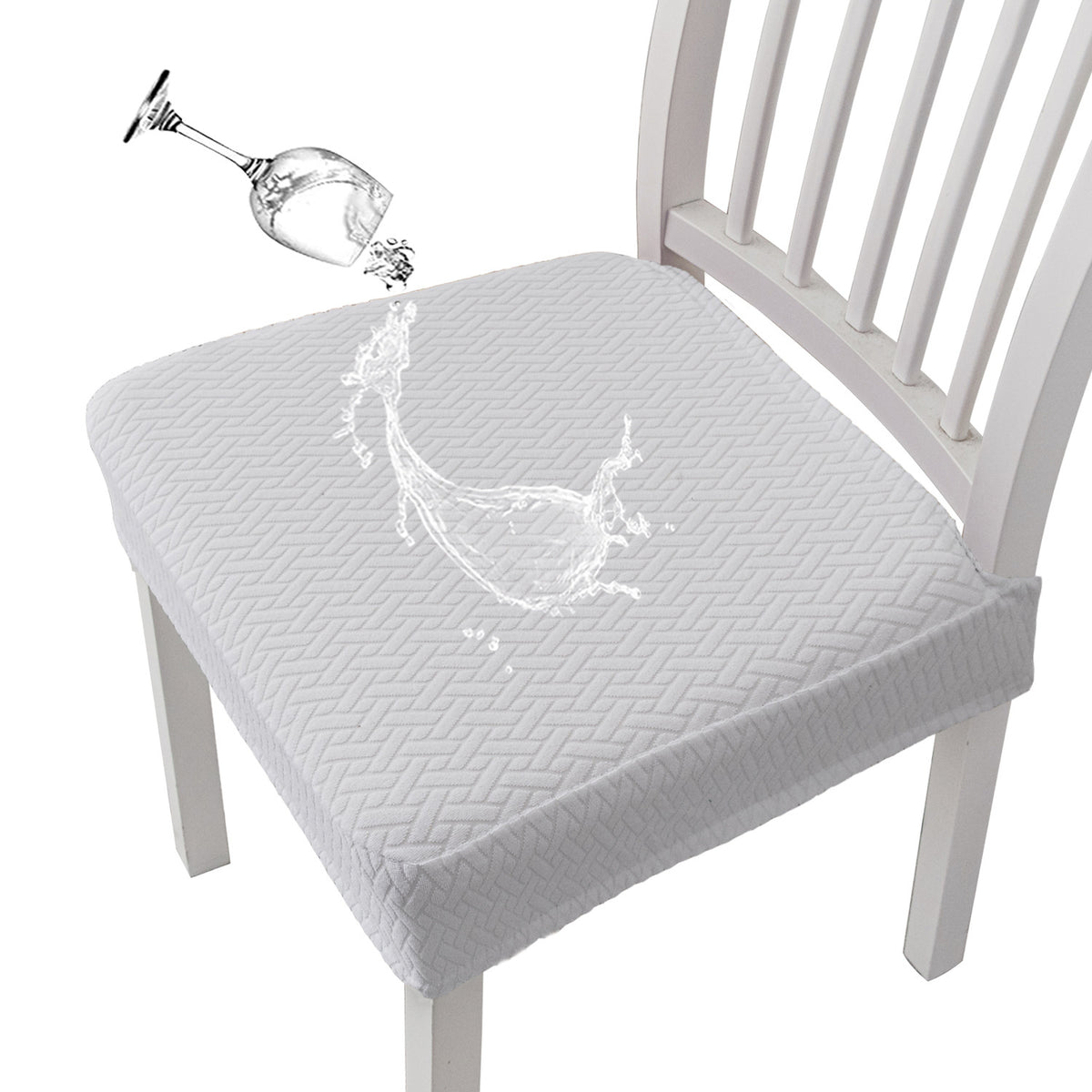 T-shaped Jacquard Waterproof Chair Seat Cover - Dining Chair Slipcover