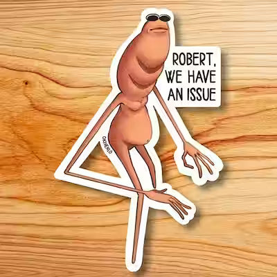 We Have an Issue – Marcus the Worm Vinyl Sticker