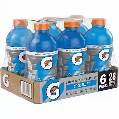 Gatorade Cool Blue Flavor Sports Drink, 28 oz, 6 Pack