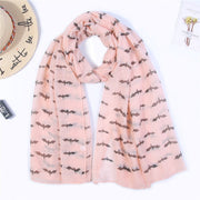 Bat Print Yarn Scarf for Women