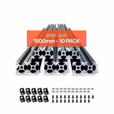 Anodized 2020 T‑Slot Aluminum Extrusion Linear Rail – 1000 mm, 1200 mm, 1500 mm, 2000 mm