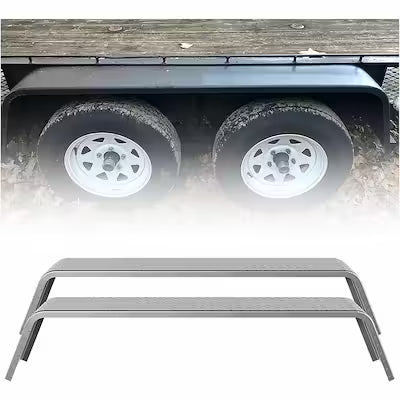 Tandem axle trailer fenders, steel diamond-tread plate, 72-7/8" length