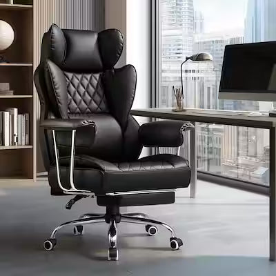 Wide Executive Office Chair with Lumbar Support and Adjustable Height
