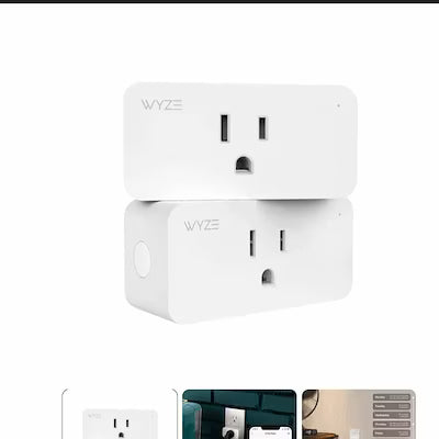 2‑Pack Wi‑Fi Smart Plug, 2.4 GHz, Alexa & Google Assistant Compatible, White