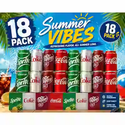 Soft Drink Assortment, Soda Variety Pack – 4 Flavor Variety Refreshing Sodas for Parties, Home & Office – 12 Fl Oz Cans – (18 Count)