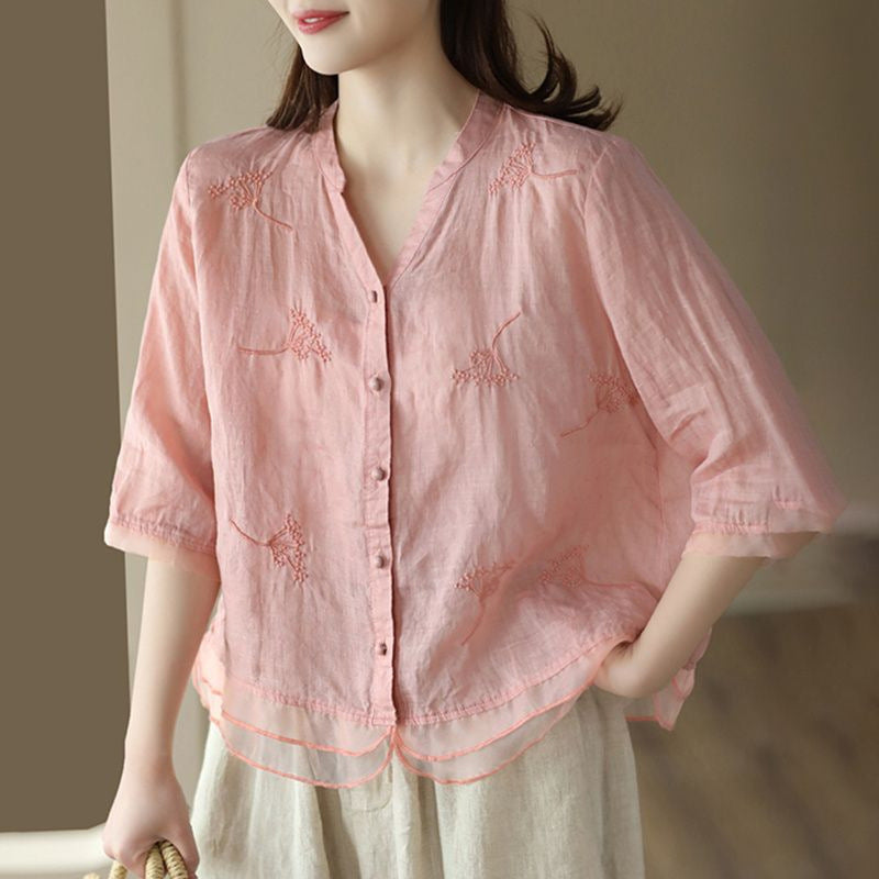 Chic Patchwork Design Slimming Top Shirt