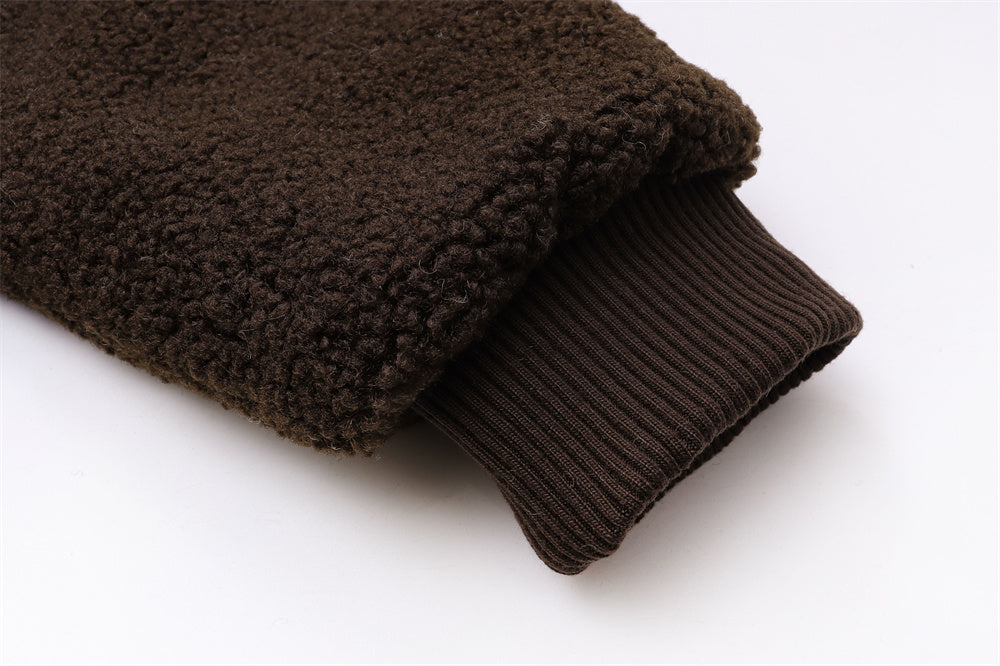 Teddy Bear Ear Hooded Lamb Wool Winter Coat