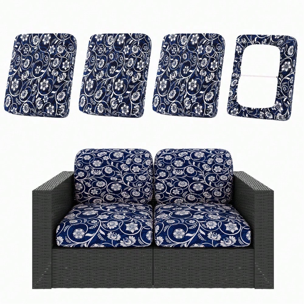4pcs/ 8pcs/12pcs Patio Cushion Covers, Stretch Outdoor Couch Cushion Covers Replacement, Washable Outdoor Chair/Sofa Slipcovers for Patio Furniture Cushion Protector with Elastic Bottom (Paisley, Cover solely)