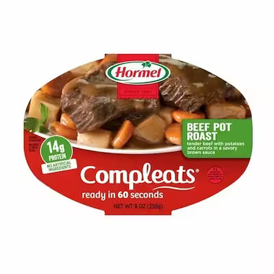 Beef Pot Roast Meal in Plastic Tray