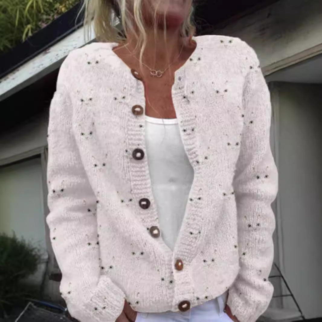 Women's 3D Digital Print Knitted Cardigan Sweater