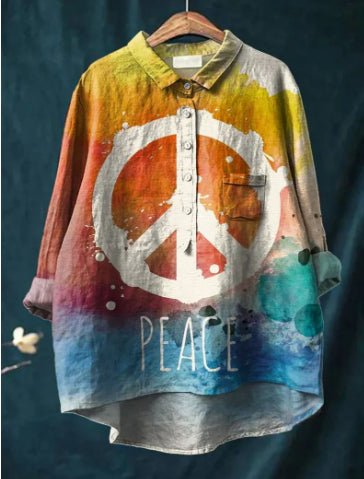 Casual Long Sleeve Shirt Print