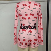 Women's Full-Body Printed Long-Sleeve Bodysuit