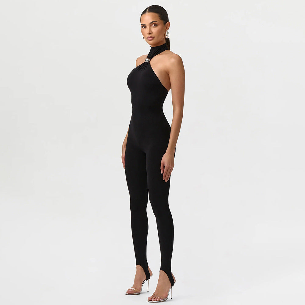 Women's Tight-Fitting Athletic Jumpsuit