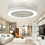 19‑inch Bladeless Ceiling Fan with Integrated LED Light, Dimmable, Remote‑Controlled, 6‑Speed DC Motor, 3000‑6000 K Color Temperature, White/Black