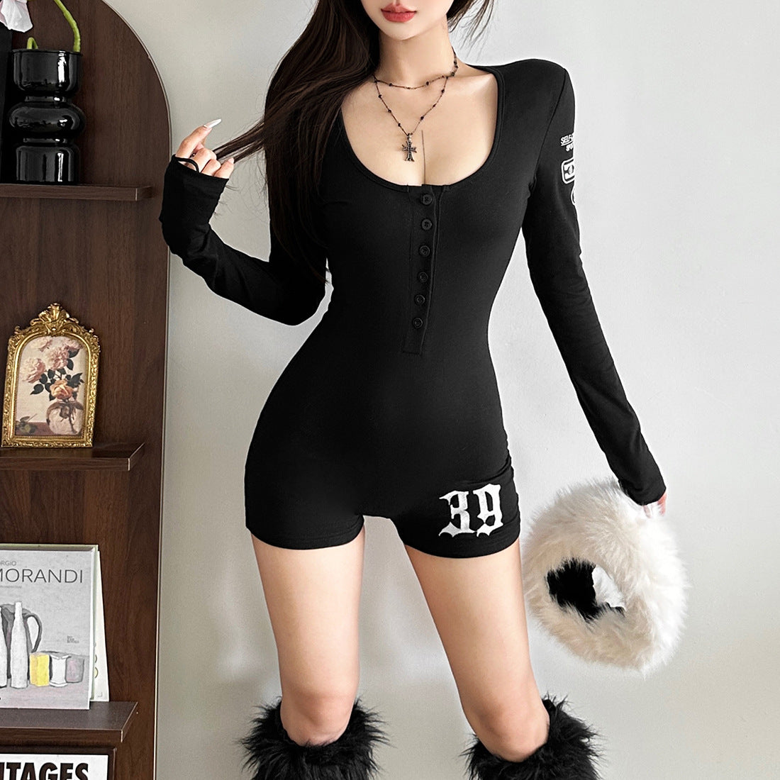 Stylish Slim-Fit Sheer One-Piece Shorts Romper