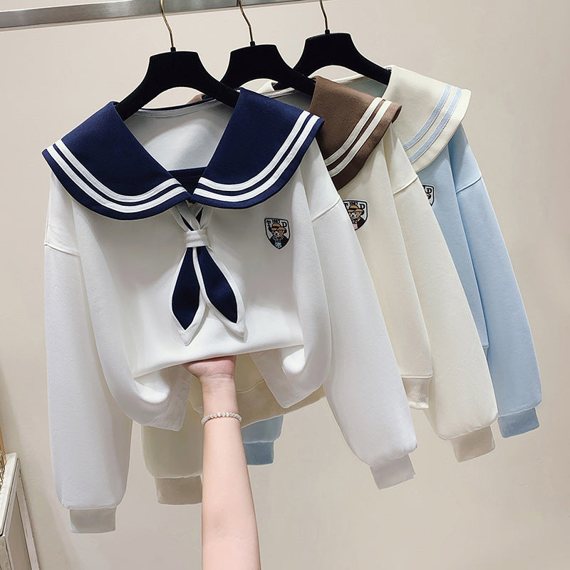 Korean Style Fake Two-Piece Sweater for Women